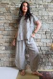 Lalli Damask Asymmetric Panel Top Mocha